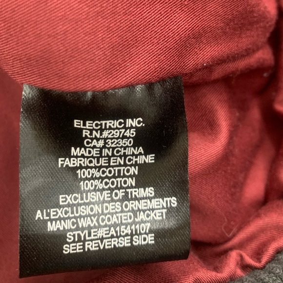 Electric Jacket Mens XL Gray Evolution Full Zip Waxed Canvas - Picture 10 of 10